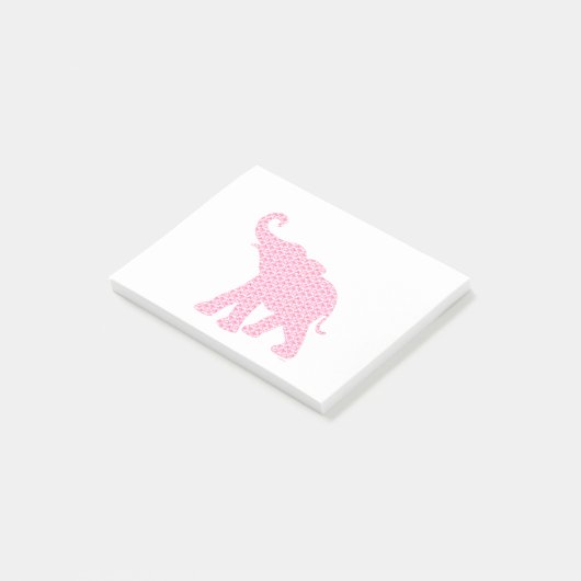 Happy Pink Elephant-Art Pattern Cute Post-it® Notes (Schuin)