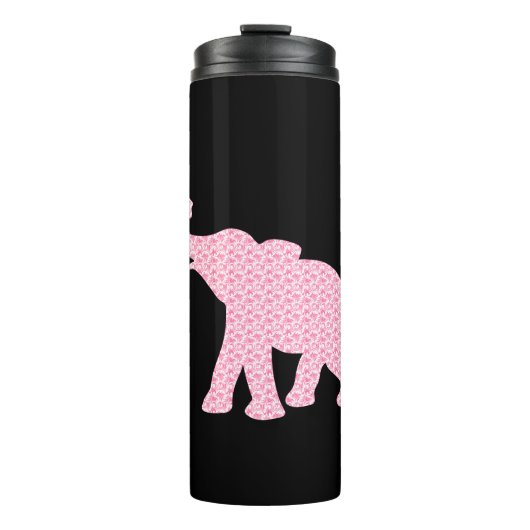 Happy Pink Elephant-Art Pattern Cute Thermosbeker (Voorkant)