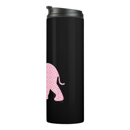 Happy Pink Elephant-Art Pattern Cute Thermosbeker (Geroteerd rechts)