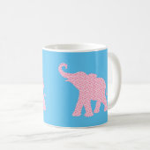 Happy Pink Elephant-Art Pattern Modern Koffiemok (Voorkant rechts)