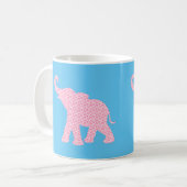 Happy Pink Elephant-Art Pattern Modern Koffiemok (Voorkant links)