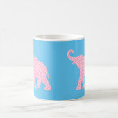 Happy Pink Elephant-Art Pattern Modern Koffiemok (Center)