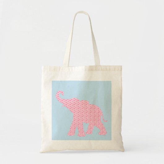 Happy Pink Elephant-Art Pattern Modern Tote Bag (Voorkant)