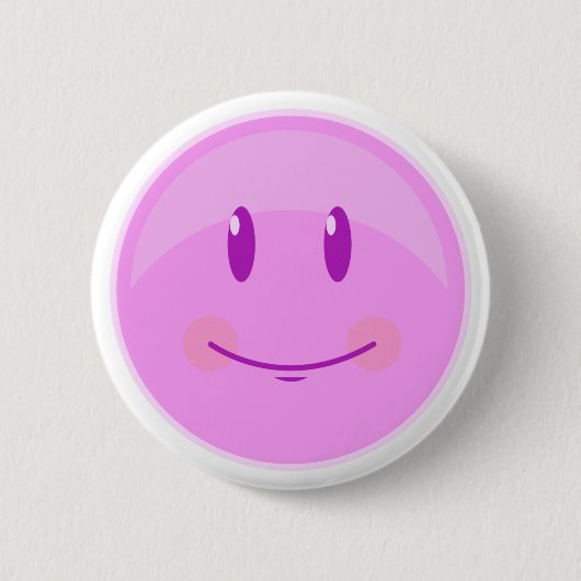 Happy Pink Face Ronde Button 5,7 Cm (Voorkant)