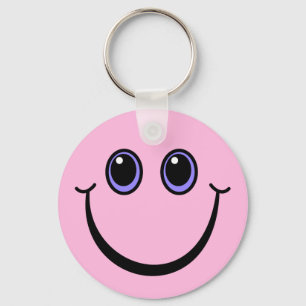 Happy Pink Face Sleutelhanger