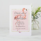 Happy Pink Flamingo Birthday Kaart (Staand voorkant)