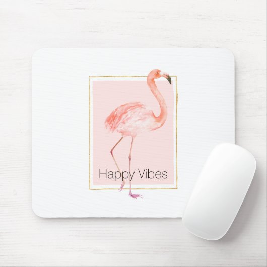 Happy Pink Flamingo Muismat (Met muis)