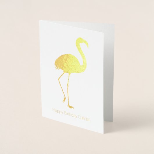 Happy Pink Flamingo Verjaardag Folie Kaarten (Voorkant)