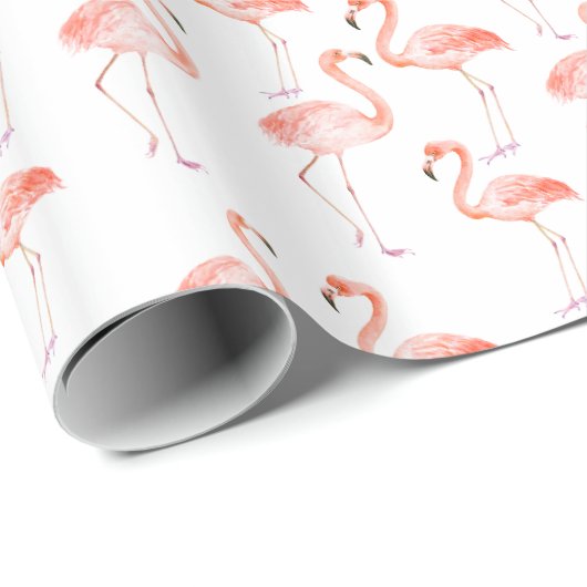 Happy Pink Flamingo's Cadeaupapier (Rol Hoek)