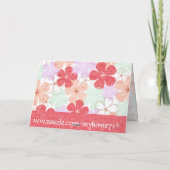 Happy Pink Garden - Gefeliciteerd ! Kaart (Achterkant)