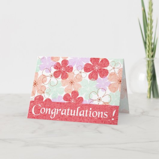 Happy Pink Garden - Gefeliciteerd ! Kaart (Voorkant)
