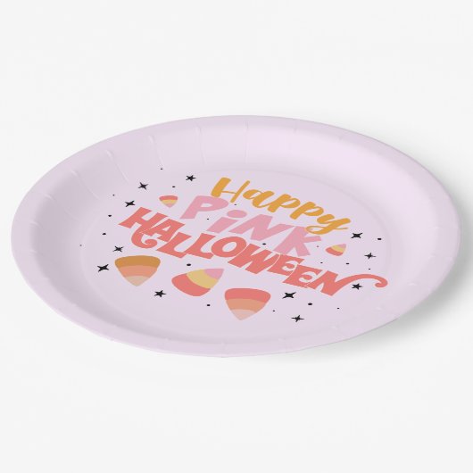 Happy Pink Halloween Paper Bord (Gekanteld)