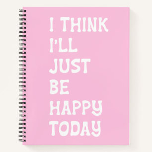 Happy Pink Inspirerend Quote Whimsical Lettering Notitieboek