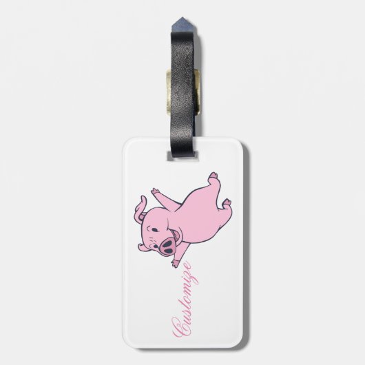 Happy Pink Jumping Thunder_Cove Bagagelabel (Achterkant verticaal)