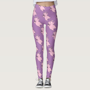 Happy Pink Jumping Thunder_Cove Leggings