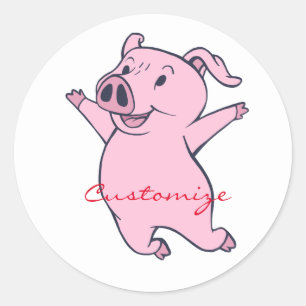 Happy Pink Jumping Thunder_Cove Ronde Sticker