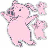 Happy Pink Jumping Thunder_Cove Sticker (Voorkant)