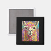 Happy Pink Lama Alpaca Sticker Magneet (Voorkant / Achterkant)