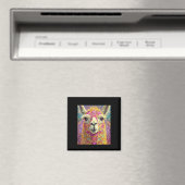 Happy Pink Lama Alpaca Sticker Magneet (Insitu (Vaatwasser))
