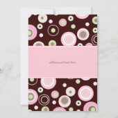 Happy Pink Stippen Baby Foto Christening Uitnodigi Kaart (Achterkant)