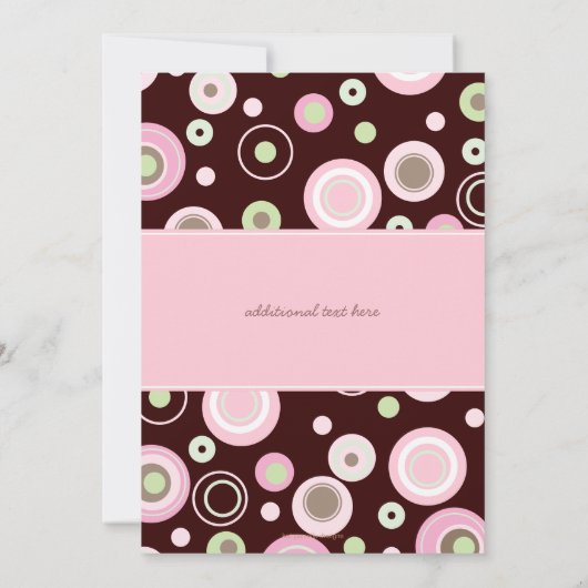 Happy Pink Stippen Baby Foto Christening Uitnodigi Kaart (Achterkant)