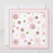 Happy Pink Stippen Baby Girl Uitnodiging (Achterkant)