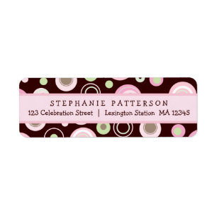 Happy Pink Stippen Girly Return-adreslabel Etiket