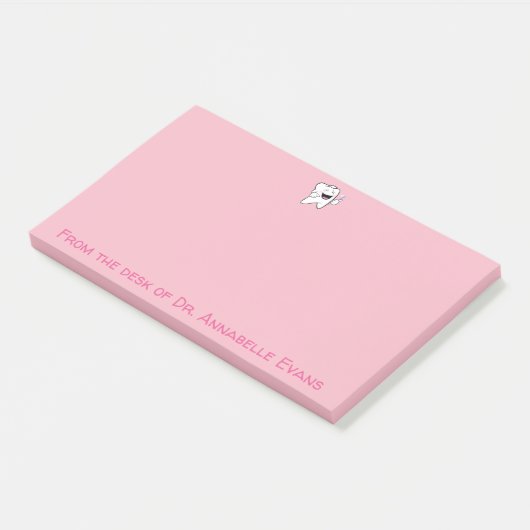 Happy Pink Tooth en Brush Post-it® Notes (Schuin)