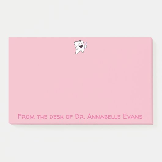 Happy Pink Tooth en Brush Post-it® Notes (Voorkant)
