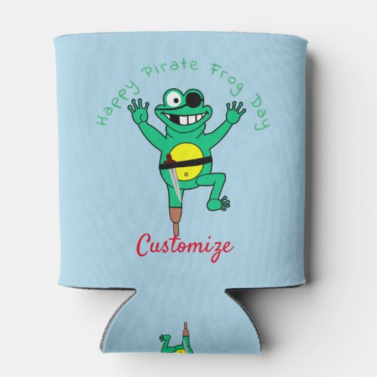 Happy Pirate Frog Day Thunder_Cove Blikjeskoeler (Achterkant)