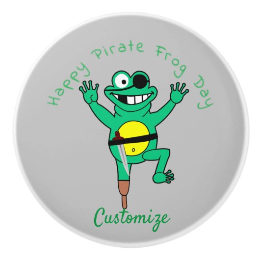 Happy Pirate Frog Day Thunder_Cove Keramische Knop (Voorkant)