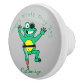 Happy Pirate Frog Day Thunder_Cove Keramische Knop (Rechts)