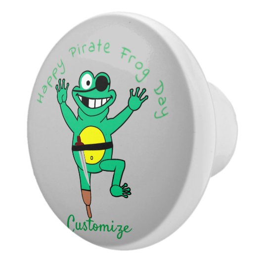 Happy Pirate Frog Day Thunder_Cove Keramische Knop (Rechts)