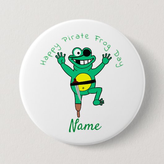Happy Pirate Frog Day Thunder_Cove Ronde Button 7,6 Cm (Voorkant)
