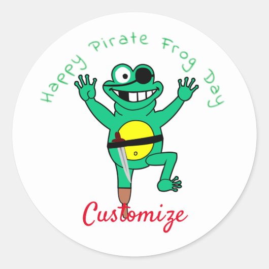 Happy Pirate Frog Day Thunder_Cove Ronde Sticker (Voorkant)