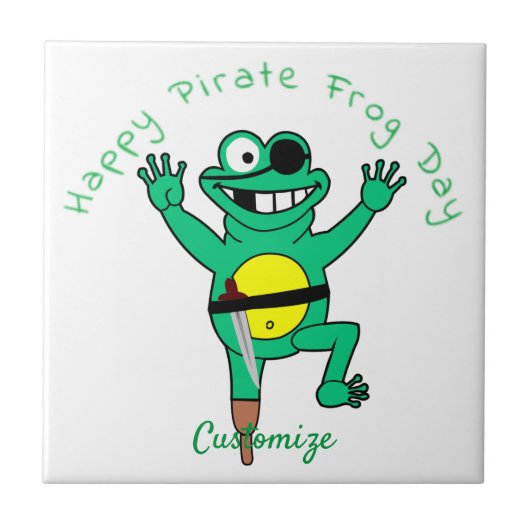 Happy Pirate Frog Day Thunder_Cove Tegeltje (Voorkant)