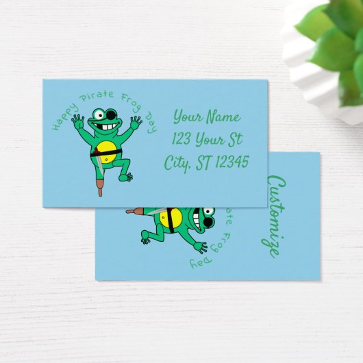 Happy Pirate Frog Day Thunder_Cove Visitekaartje (Bureau)