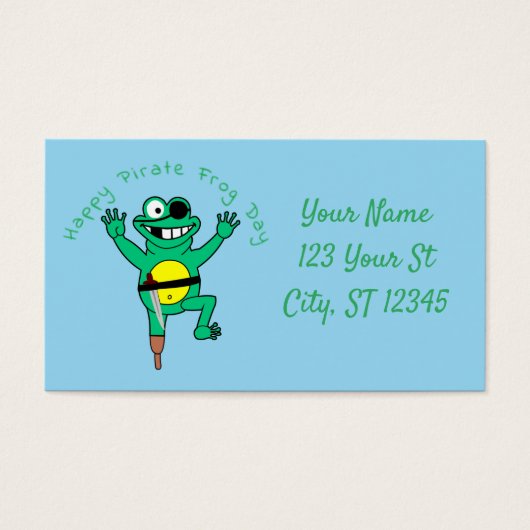 Happy Pirate Frog Day Thunder_Cove Visitekaartje (Voorkant)