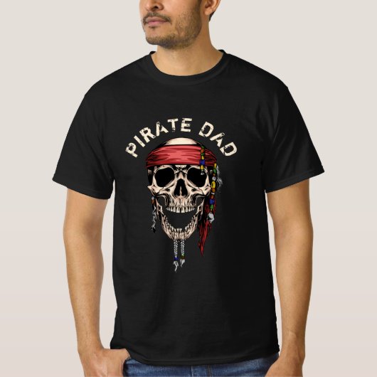 Happy PIRATE SKULL DAD T-Shirt (Voorkant)