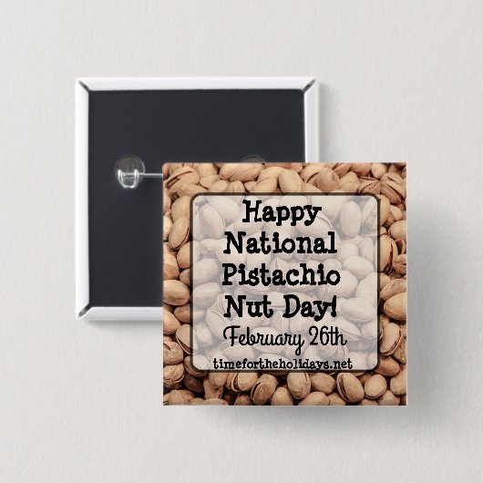 Happy Pistachio Nut Day 26 februari Button (Voorkant /achterkant)