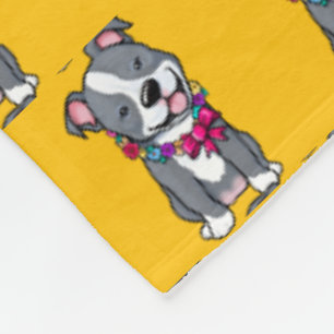 Happy Pit Bull Fleece Deken