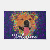 Happy Pit Bull Pop Art Deurmat (Voorkant)