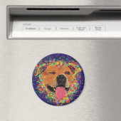 Happy Pit Bull Pop Art Magneet (Insitu (Vaatwasser))