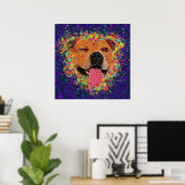Happy Pit Bull Pop Art Poster (Thuiskantoor)