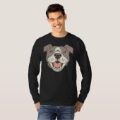 Happy Pit Bulls Paws op rood T-shirt (Voorkant volledig)