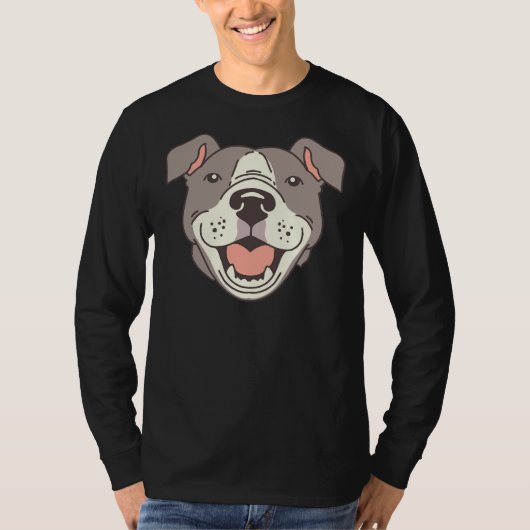 Happy Pit Bulls Paws op rood T-shirt (Voorkant)