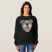 Happy Pit Bulls Paws op rood Trui (Voorkant volledig)