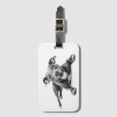 Happy Pitbull hond Bagagelabel (Voorkant (verticaal))