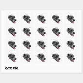 Happy Pitbull Mix Red Tongue Art Sticker (Vel)