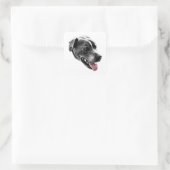Happy Pitbull Mix Red Tongue Art Sticker (Tas)